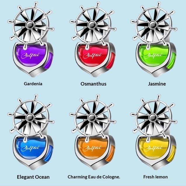 Vent Rotating Perfume Car Air Conditioning Essential Oil Steering Wheel Long-lasting Light Fragrance Odor Removal_voghion.com