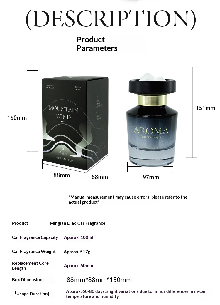 Bil luftfrisker snebjerge premium duft ornament_voghion.com