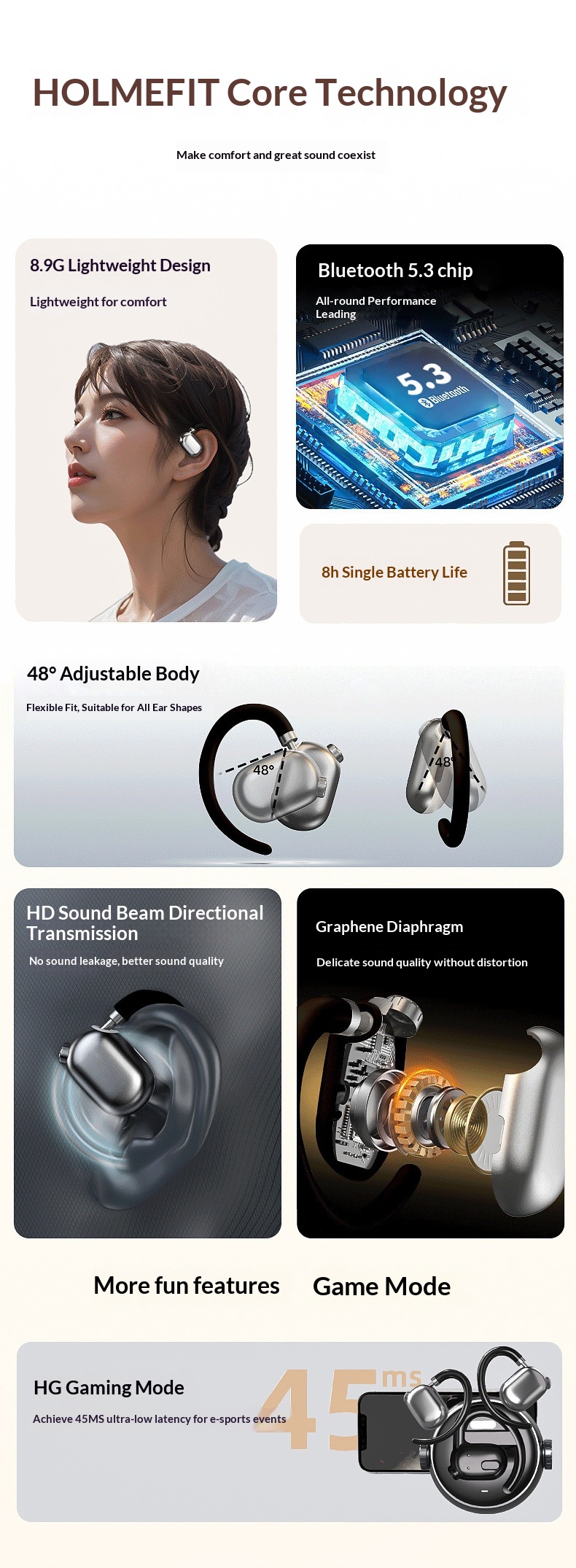 Smart Bluetooth Earphones With Voice Control & Noise Cancelling_voghion.com