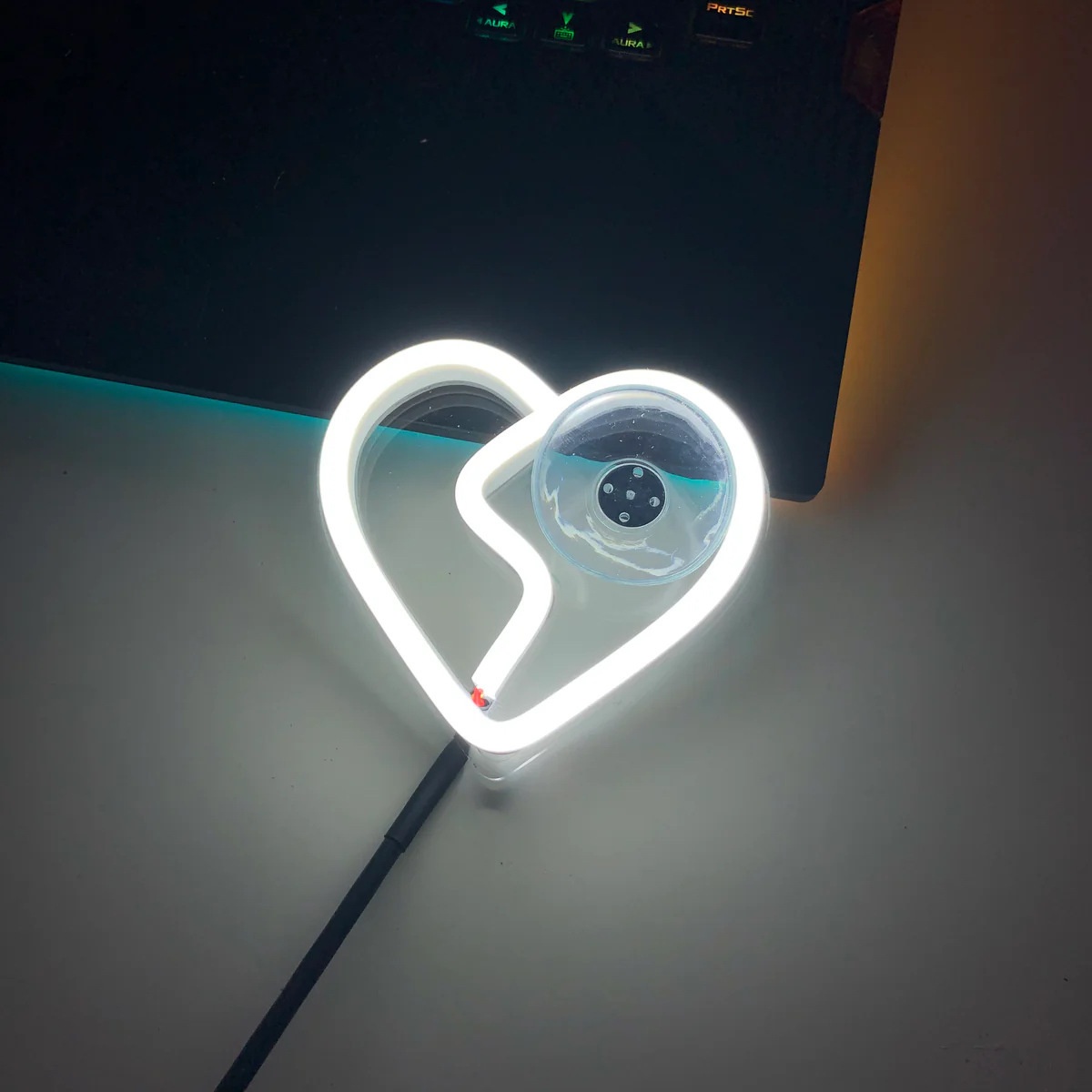 Triangle Glowing Interior Decoration Sticker Heart Atmosphere Modified Neon Car Window Ambient Light_voghion.com