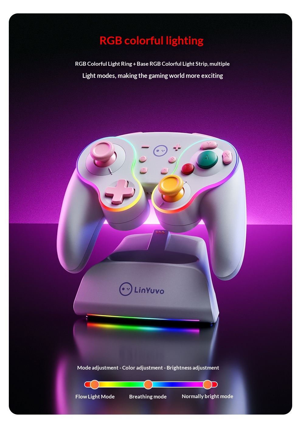 Manette de jeu rétro NGC pour Switch, modèle privé best-seller international, compatible Android et PC, avec effet Hall_voghion.com