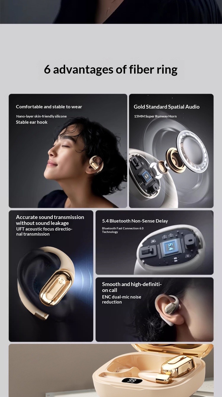 Open-ear Bluetooth Headphones With Wireless Ear-hook & Hd Calls_voghion.com