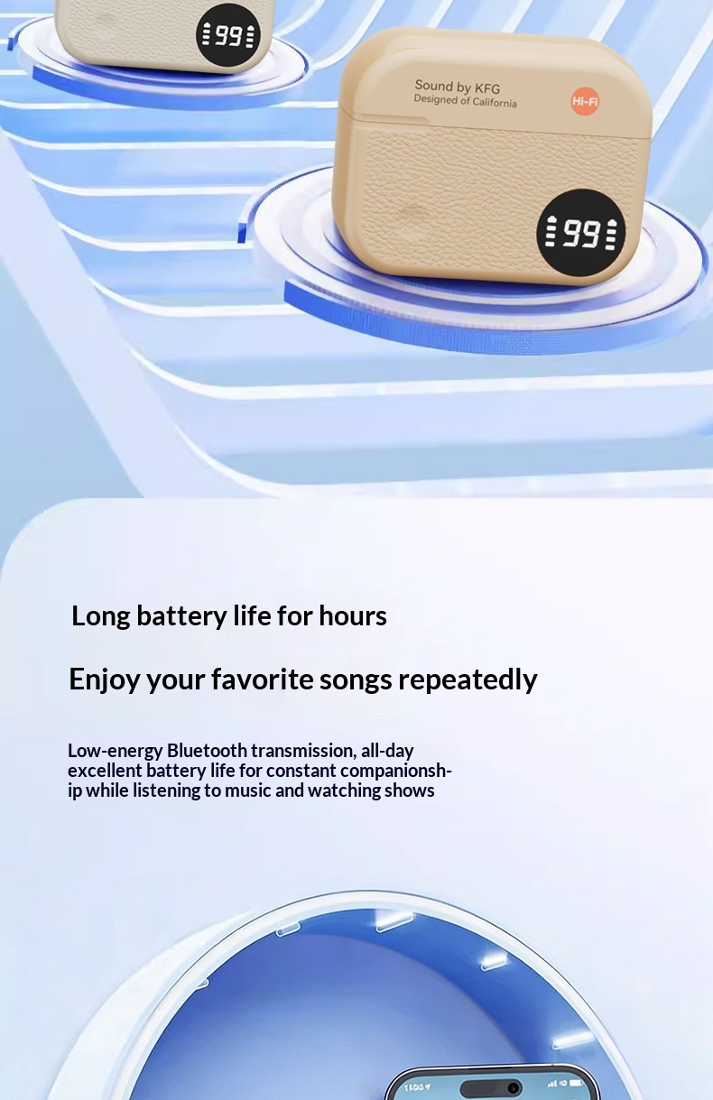 Retro Bluetooth Earphones With Digital Display And Wireless Design_voghion.com