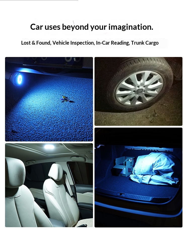 Éclairage LED sans installation pour coffre arrière, plafonnier de lecture intérieur de voiture_voghion.com