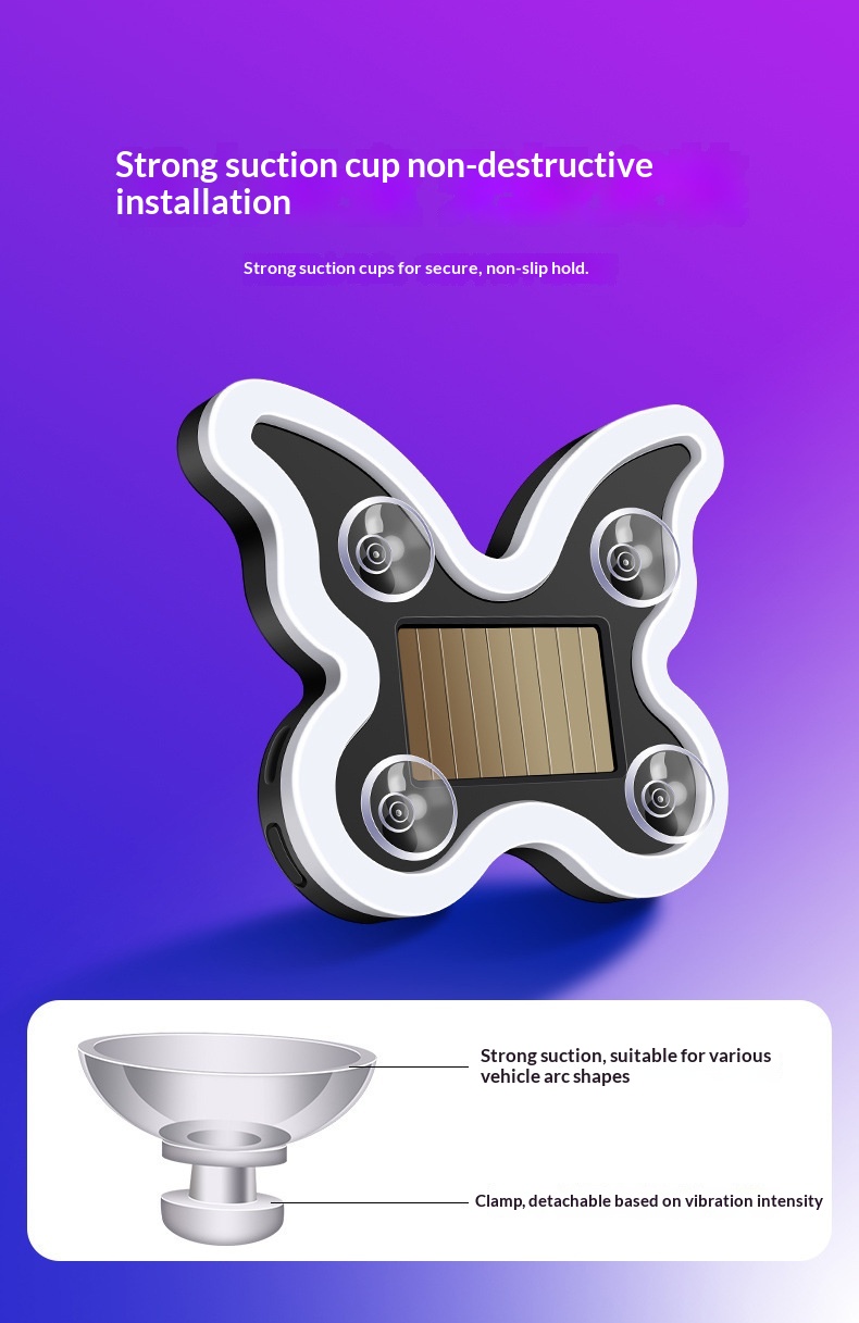 Cross-border Heart Gesture LED Decorative Bottle-shaped Car Window Atmosphere Light, Butterfly Sensor, Solar-powered_voghion.com