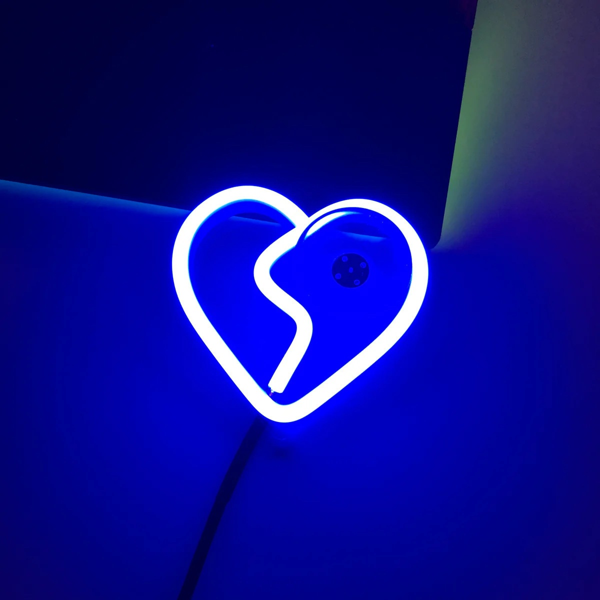 Triangle Glowing Interior Decoration Sticker Heart Atmosphere Modified Neon Car Window Ambient Light_voghion.com
