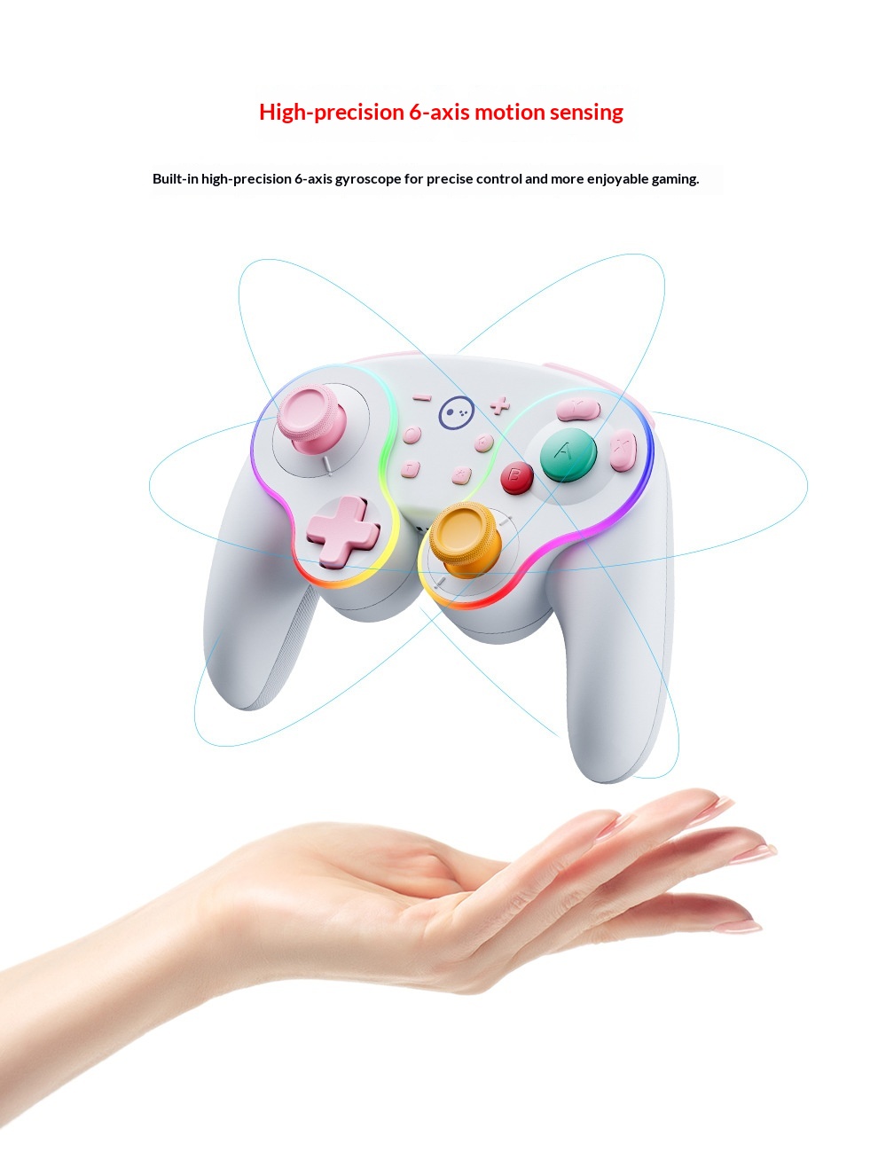 Manette de jeu rétro NGC pour Switch, modèle privé best-seller international, compatible Android et PC, avec effet Hall_voghion.com