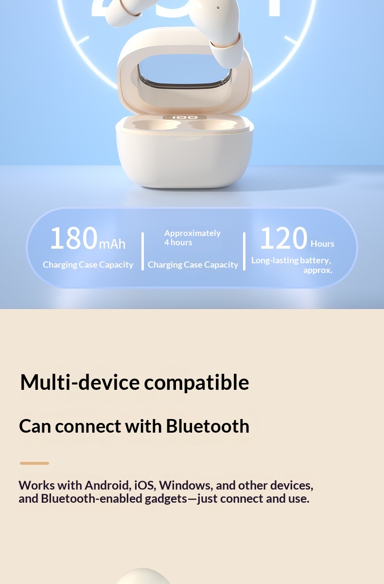 New Mini Bluetooth Earbuds With Digital Display, Noise Cancelling, In-Ear Style, Side Sleeping, Comfortable Wear,_voghion.com
