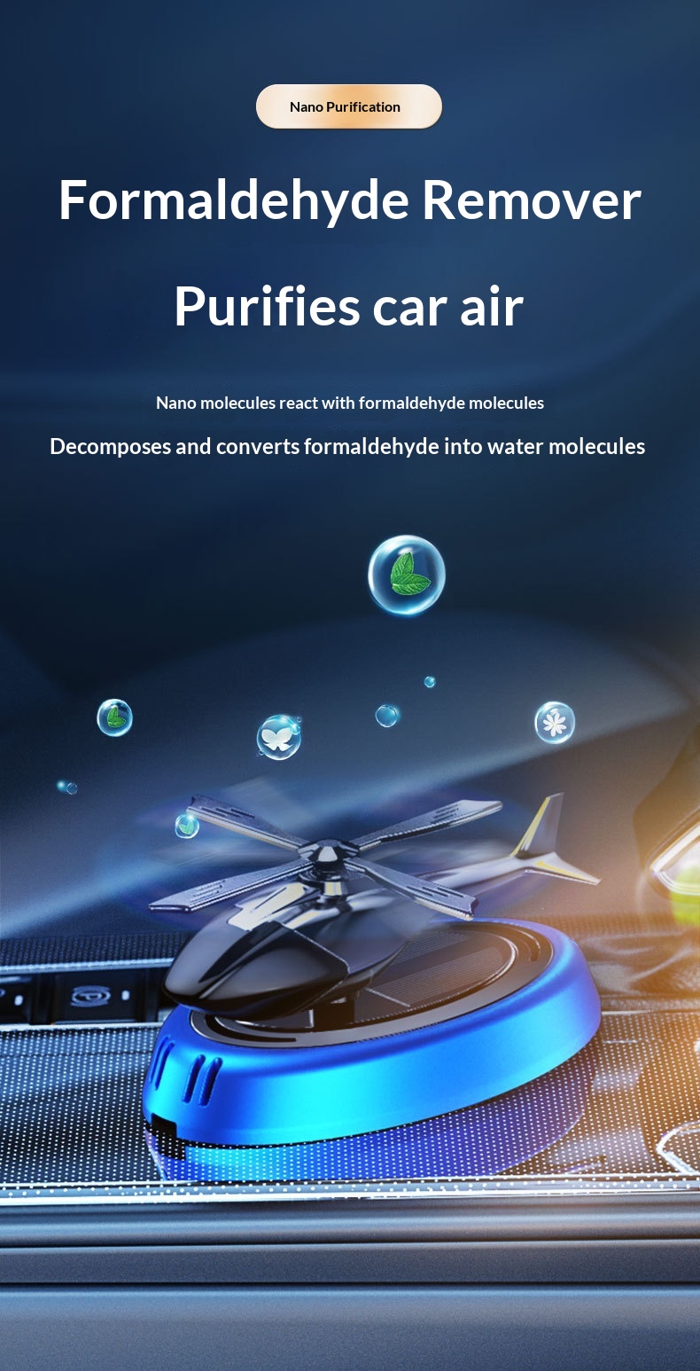 Air Freshener Solar-Powered Perfume Rotating Airplane Ornament Odor Removal Fragrance Long-Lasting Scent In Car_voghion.com