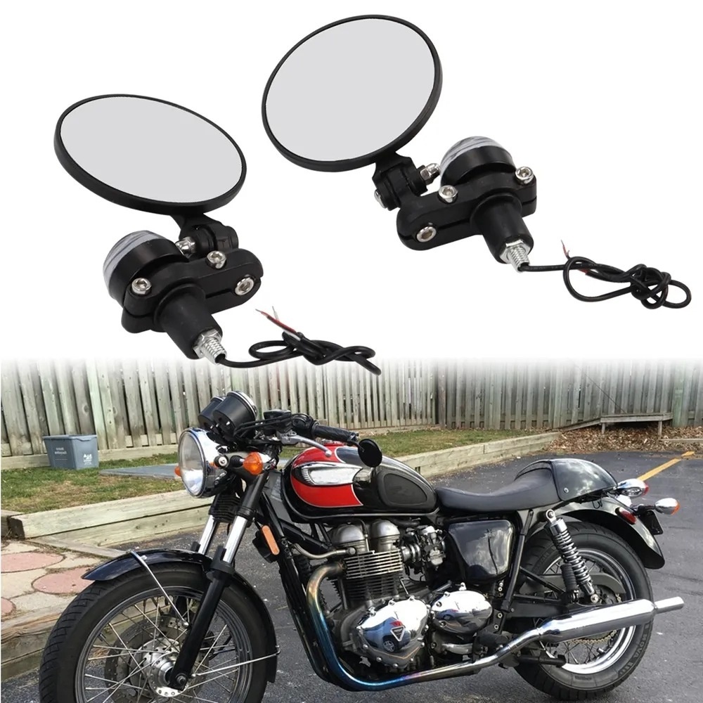 Motorcycle Harley Prince Modified Retro Folding Handlebar Rearview Reversing Mirror Reflector_voghion.com
