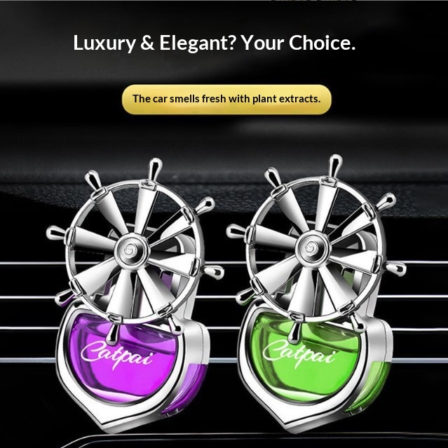 Vent Rotating Perfume Car Air Conditioning Essential Oil Steering Wheel Long-lasting Light Fragrance Odor Removal_voghion.com
