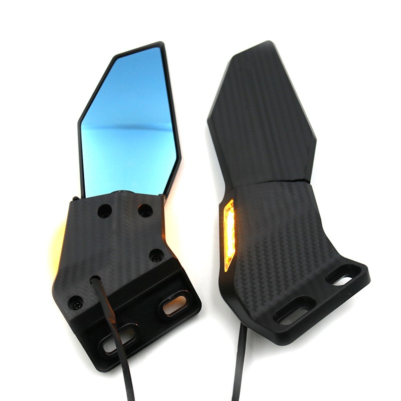 Moxin Motorcycle Modified Rearview Mirror Universal Model Suitable For R25 NMAX NINJA With Yellow Light Sports Car_voghion.com
