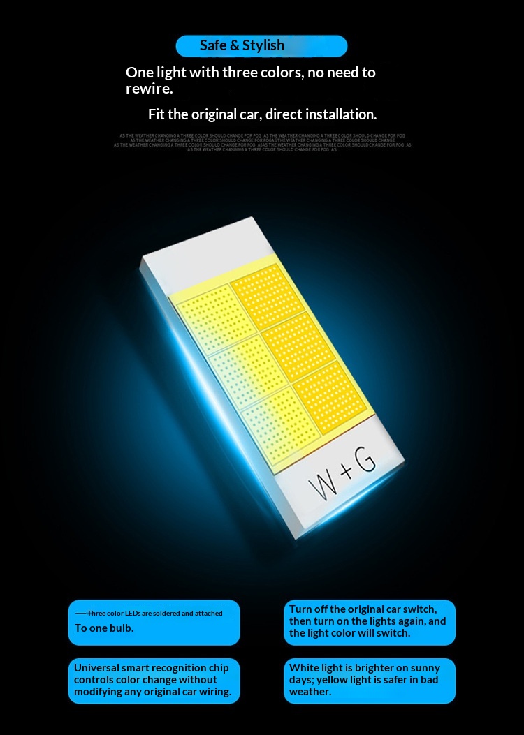 Lâmpadas led de farol para carro m5 bicolor alta luminosidade_voghion.com