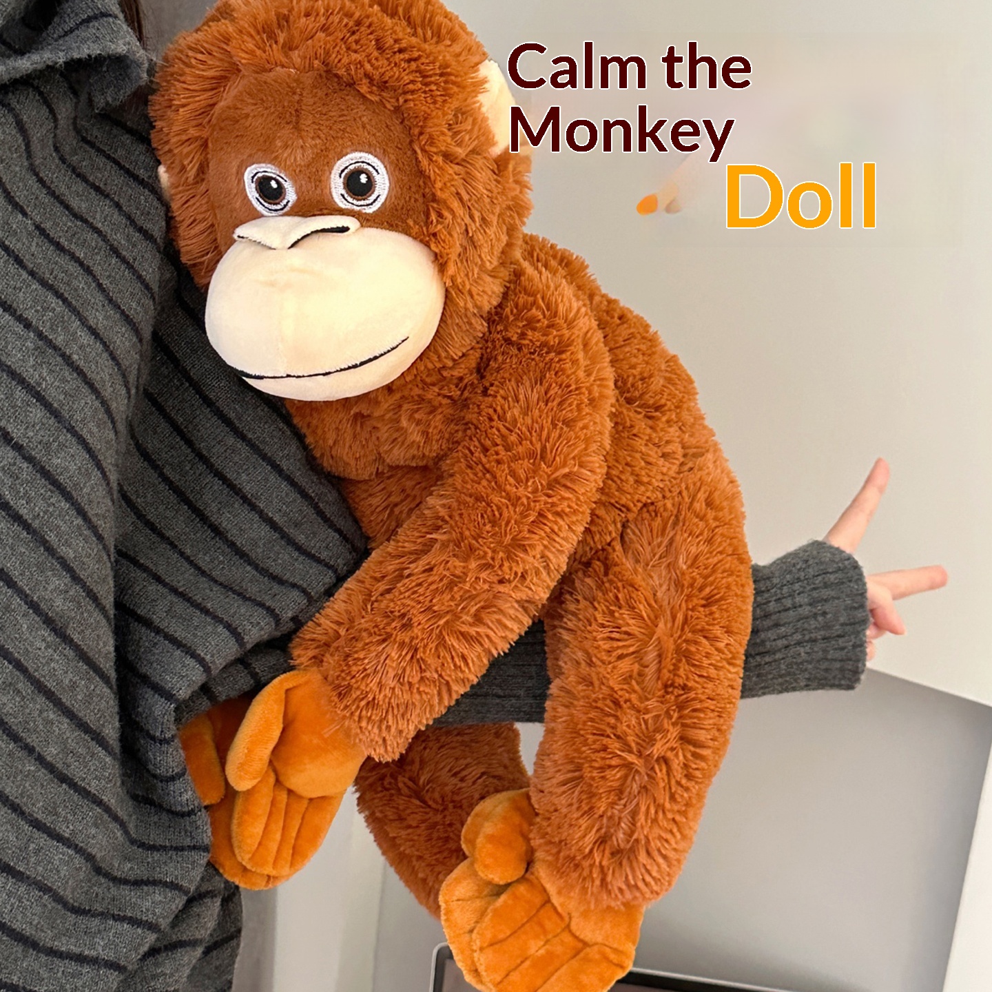 Cute Gorilla Soothing Little Monkey Doll, Sleeping Pillow, Plush Toy, Birthday Gift For Girls_voghion.com