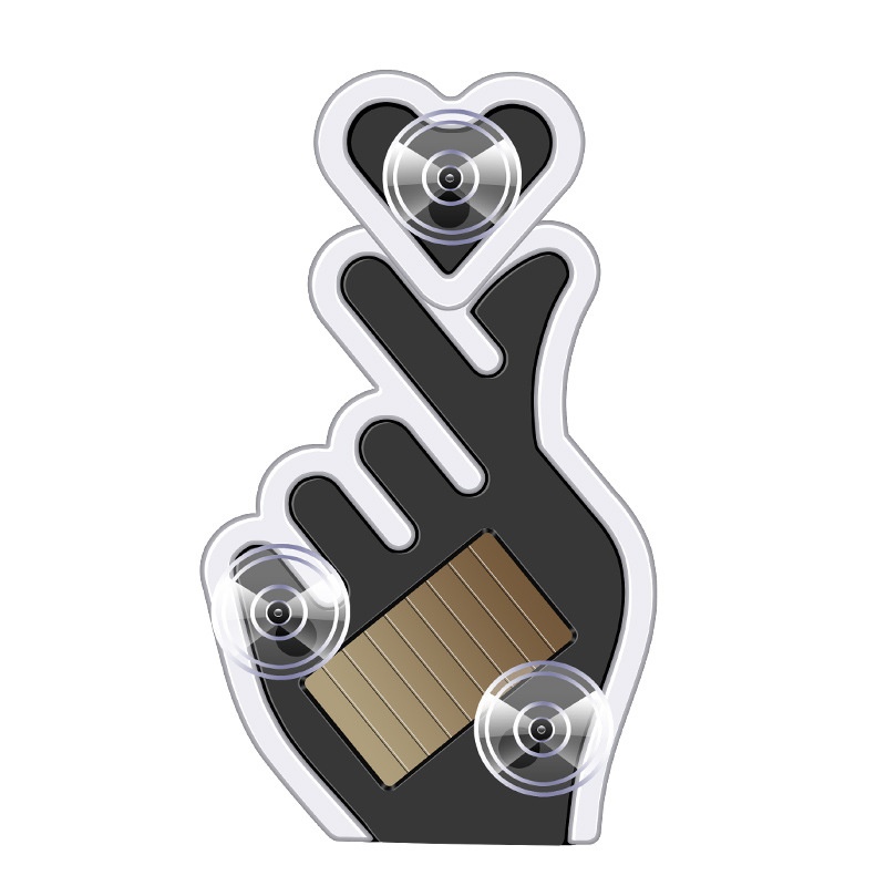 Heart Solar Decorative LED Warning Triangle Rear Window Car Fun Cute Atmosphere Light_voghion.com