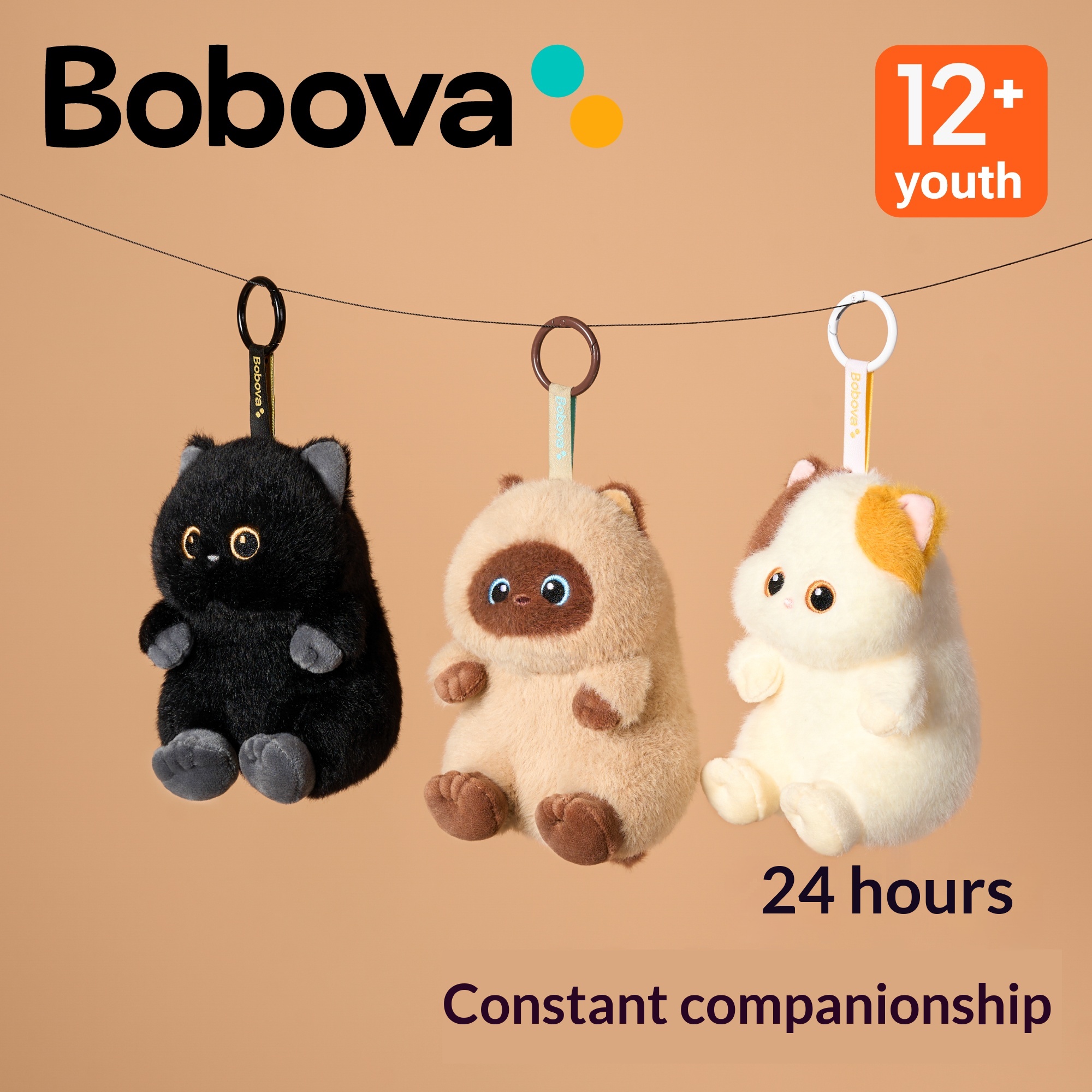 Bobova Creative Little Cat Plush Toy Bag Pendant Keychain Gift For Girlfriend's Birthday Couple Doll_voghion.com