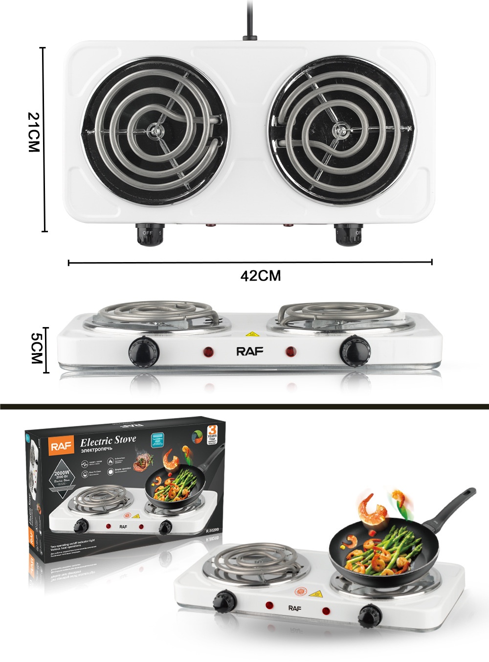 Apparecchio in ceramica a doppia testa, multifunzione, per cucinare, per caffè, piccolo fornello elettrico domestico, vendita all'ingrosso_voghion.com