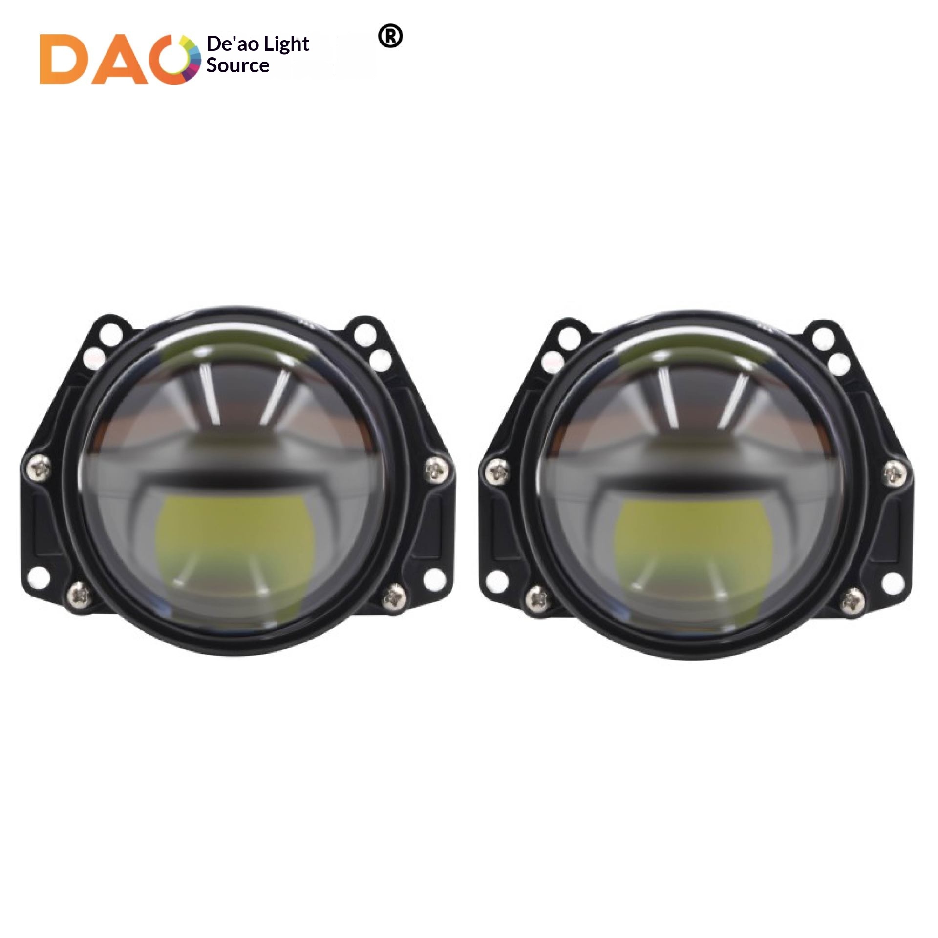 New B8 Beam Lens Dual Lamp Cup Car LED Headlight Super Bright Focused Light Universal Modification_voghion.com