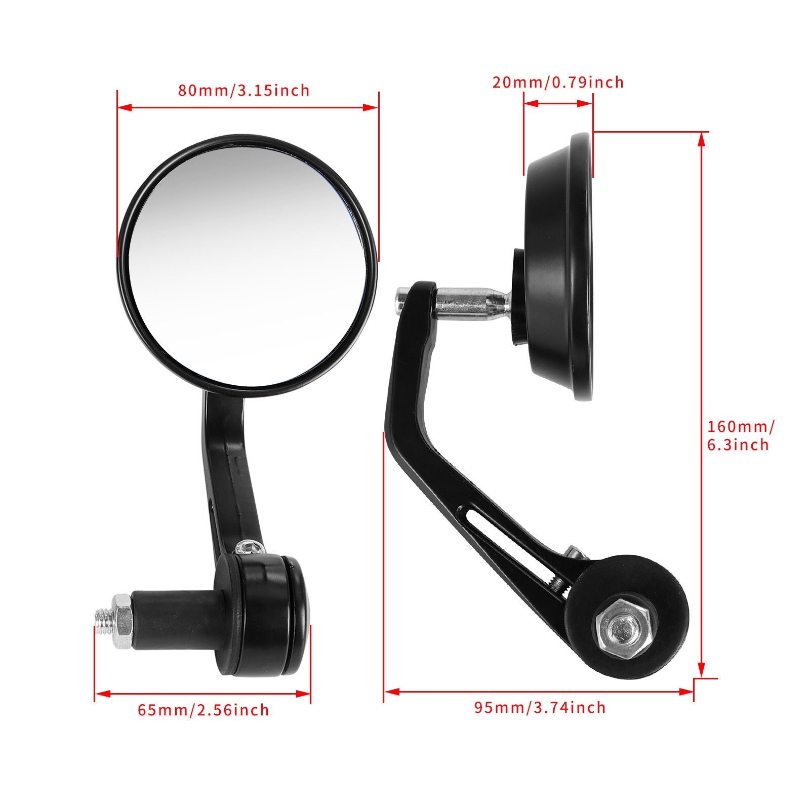 Specchietto retrovisore blu riflettente e girevole per manubrio pieghevole di moto e veicoli elettrici._voghion.com