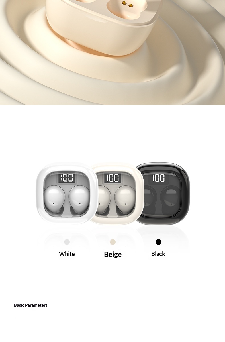 New Mini Bluetooth Earbuds With Digital Display, Noise Cancelling, In-Ear Style, Side Sleeping, Comfortable Wear,_voghion.com