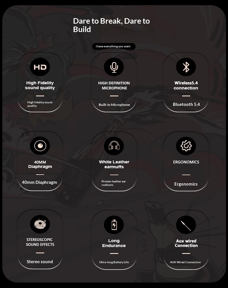 Chinese-style Bluetooth Gaming Headphones Over-ear Wireless_voghion.com