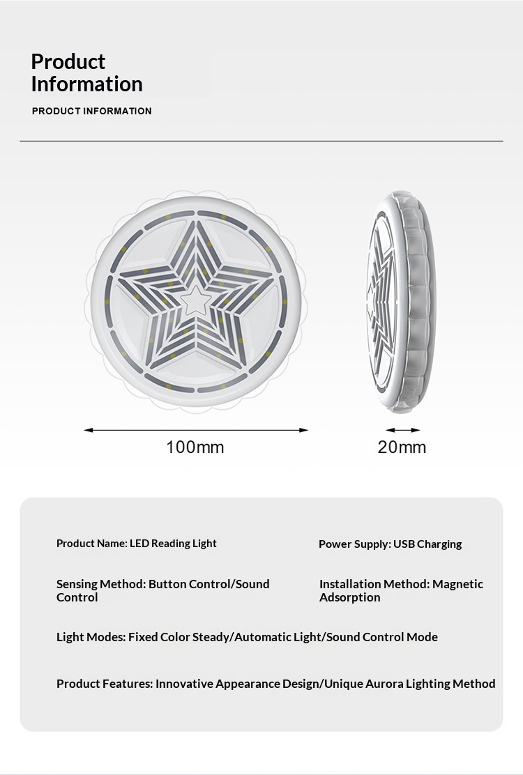 Installationsfreie, farbenfrohe LED-Innenraumbeleuchtung für Wohnmobile und Autos – dekorative Leselampe_voghion.com