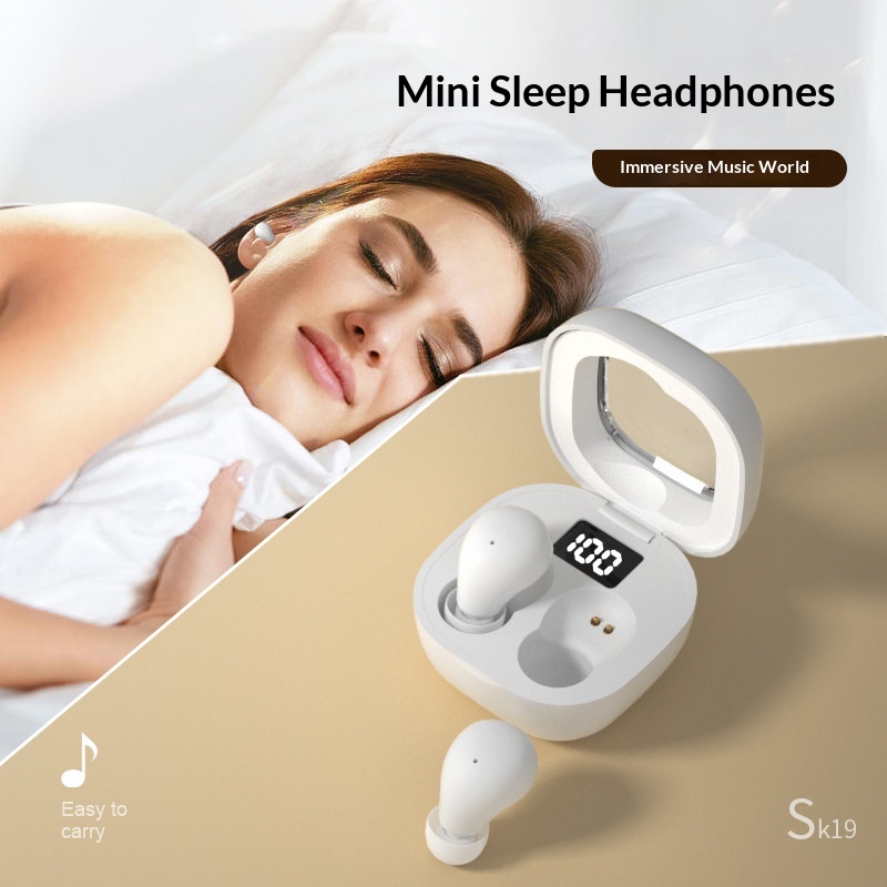 New Mini Bluetooth Earbuds With Digital Display, Noise Cancelling, In-Ear Style, Side Sleeping, Comfortable Wear,_voghion.com