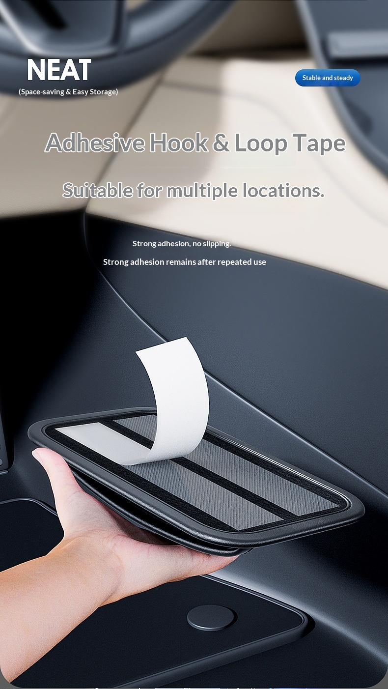 Multifunctionele opbergtas voor voor- en achterstoelen, hangende organizer, sterke zelfklevende achterkant voor in de auto_voghion.com