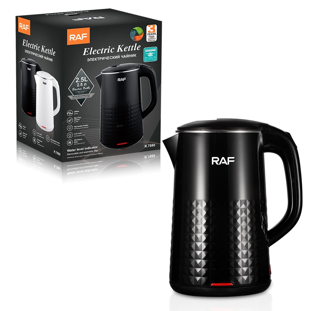 Bollitore elettrico RAF per uso domestico, spegnimento automatico, riscaldamento rapido, antiscottatura, grande capacità 2,5 litri_voghion.com