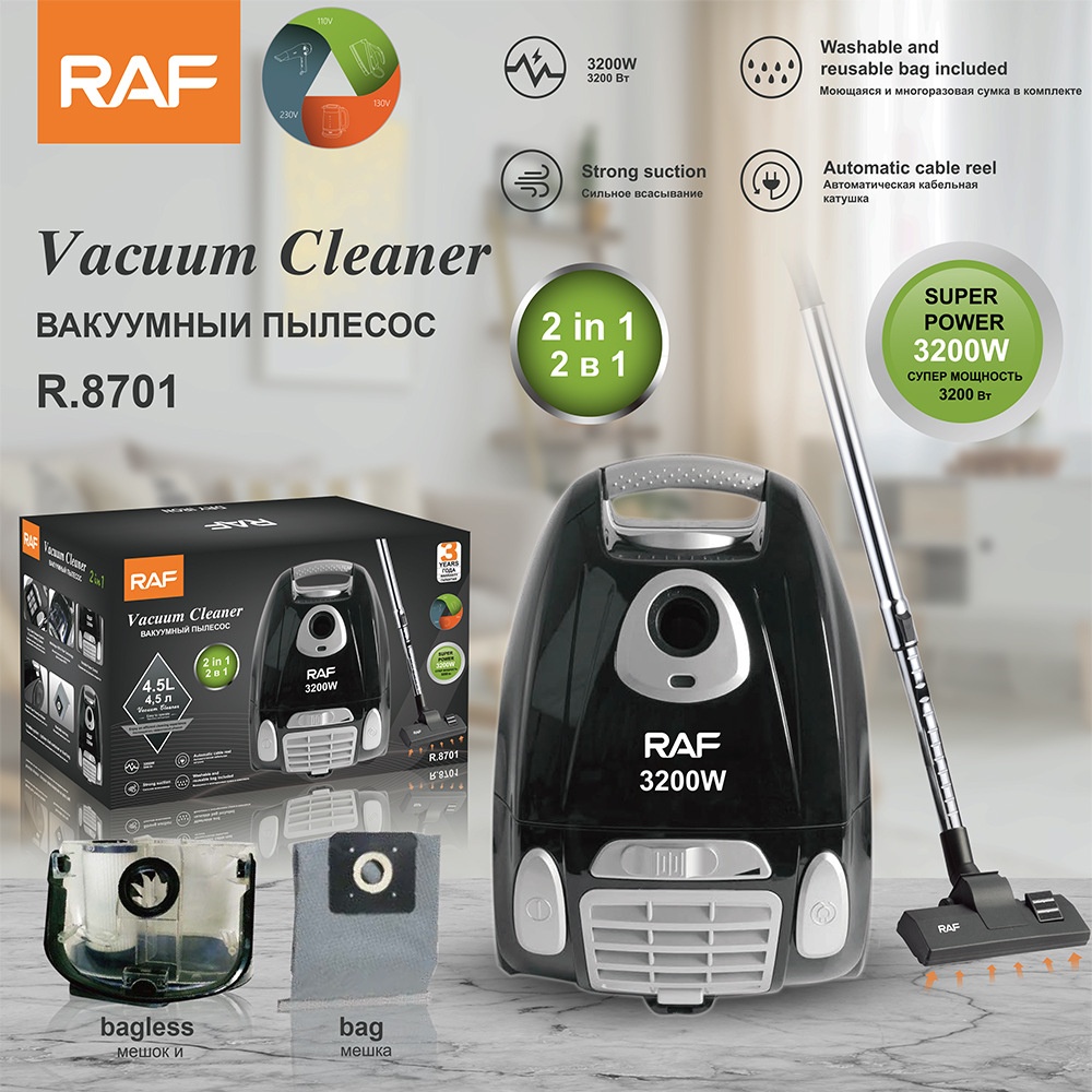 RAF Household Cleaner For Bedroom And Living Room, Powerful Carpet Vacuum Cleaner, High Suction Handheld Model_voghion.com