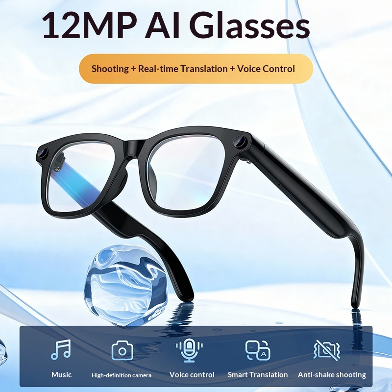 New 1200w Live Streaming Smart Shooting Glasses With Voice Control, Wide-angle High-definition Photography, And A New AI_voghion.com