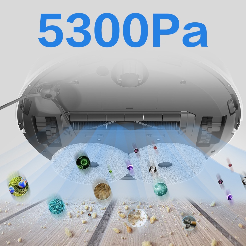 Robot aspirapolvere CrossBorder X20 completamente automatico con navigazione laser LDS e controllo tramite app mobile, senza bisogno di lavaggio._voghion.com