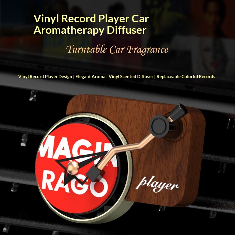 Air Vent Record Player Taylor Interior Light Fragrance Deodorizer High-end Car Decoration_voghion.com