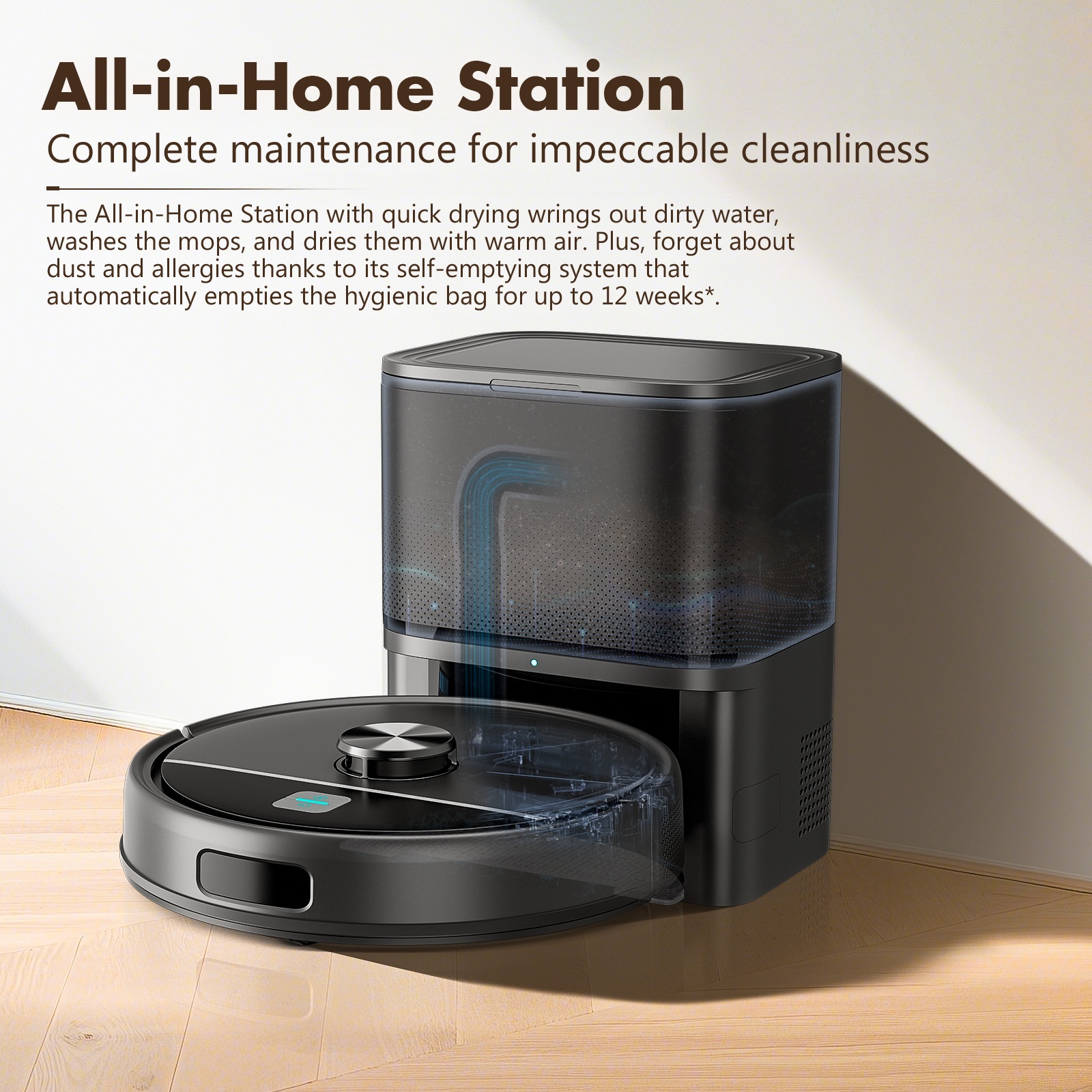 MFL01+ Robot Vacuum Cleaner For Home Use, Fully Automatic Dust Collection And Recharging, Laser Navigation Mapping,_voghion.com