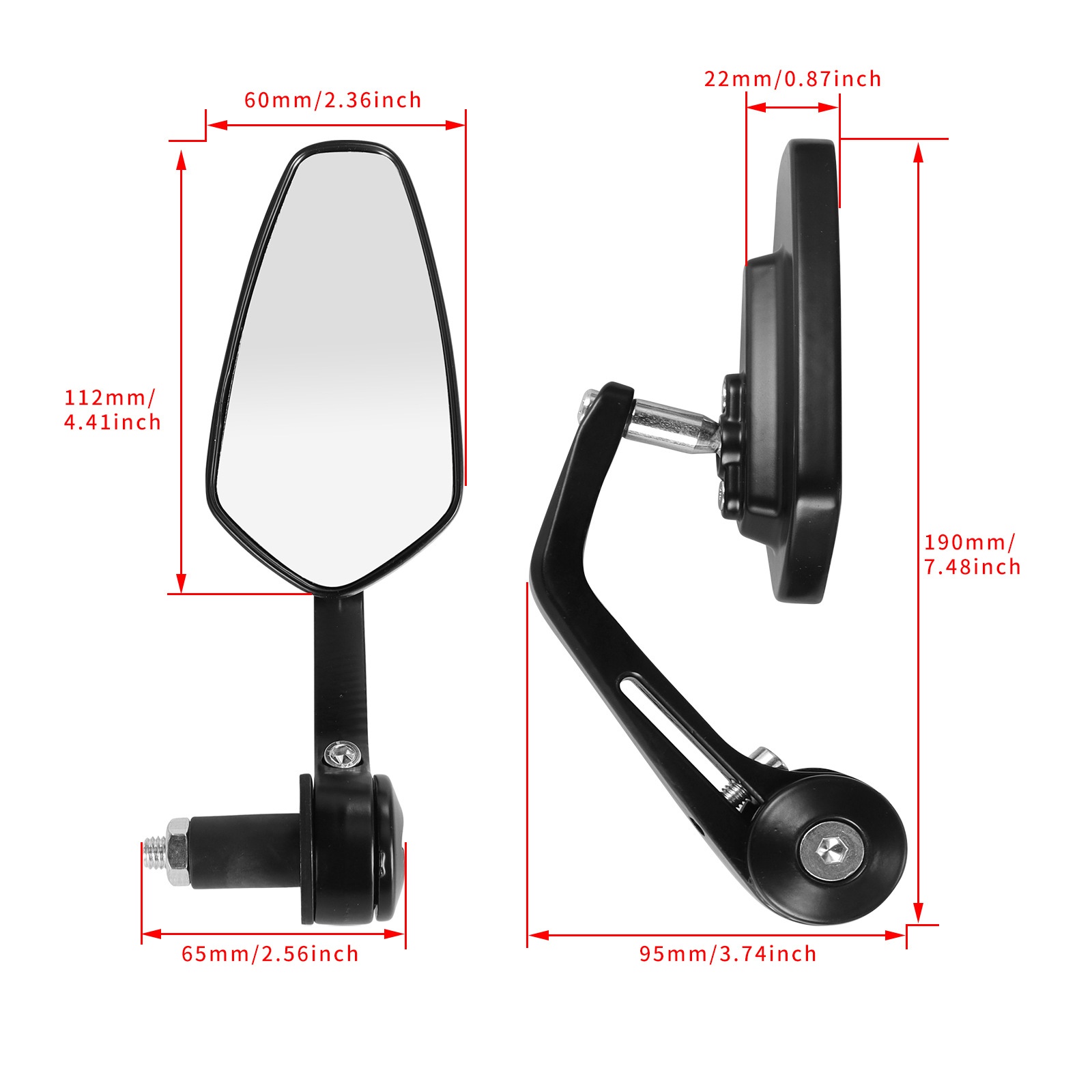 Specchietto retrovisore blu riflettente e girevole per manubrio pieghevole di moto e veicoli elettrici._voghion.com