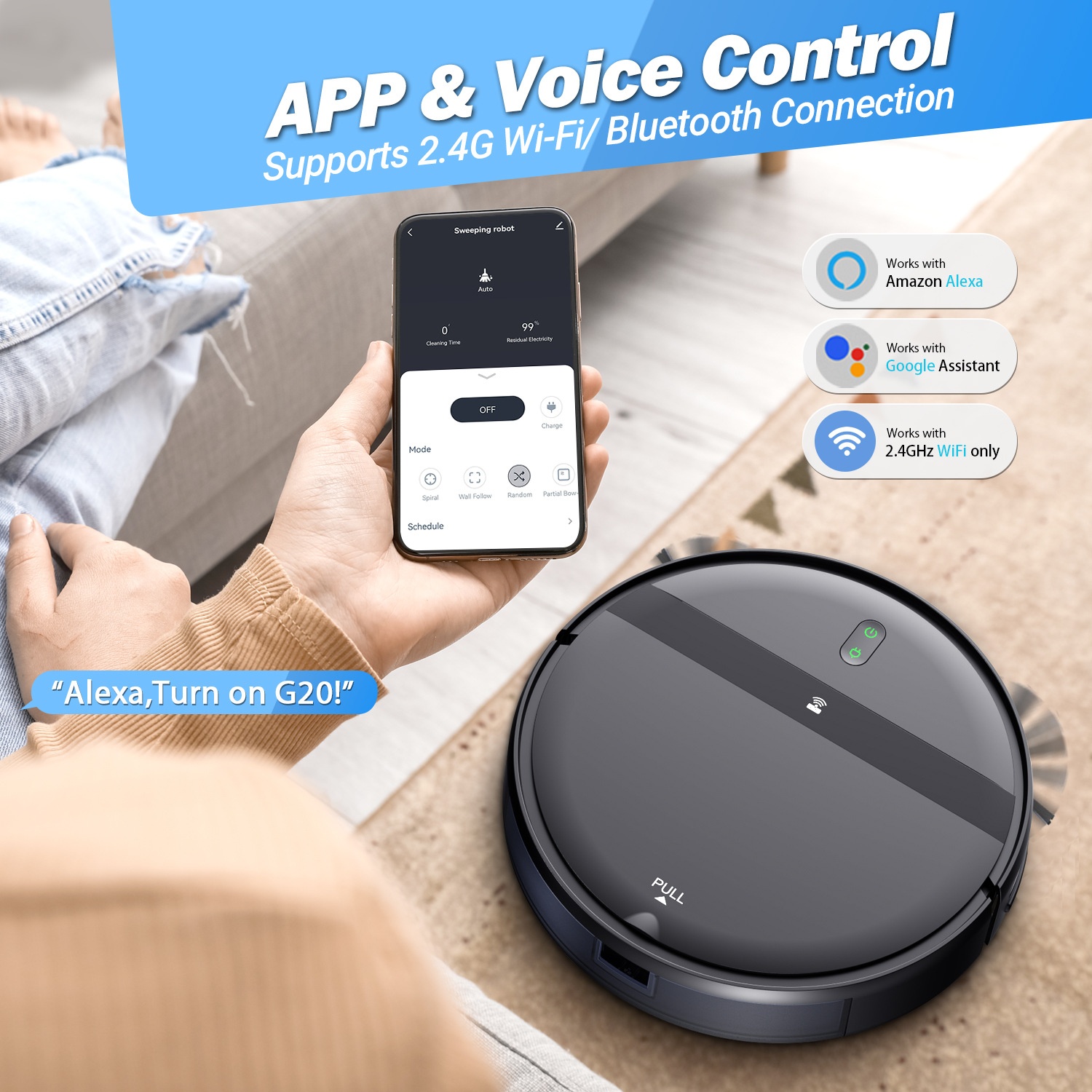 New Product Personalized Robot Vacuum-Wi-Fi Connectivity_voghion.com