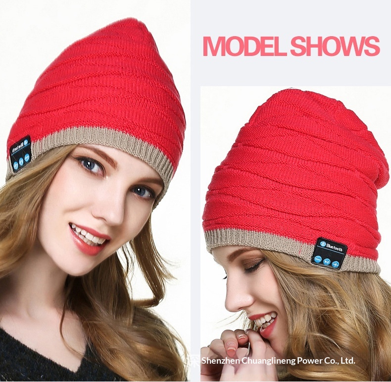 Knitted Bluetooth Beanie Hat With Wireless Headphones Music Cap_voghion.com