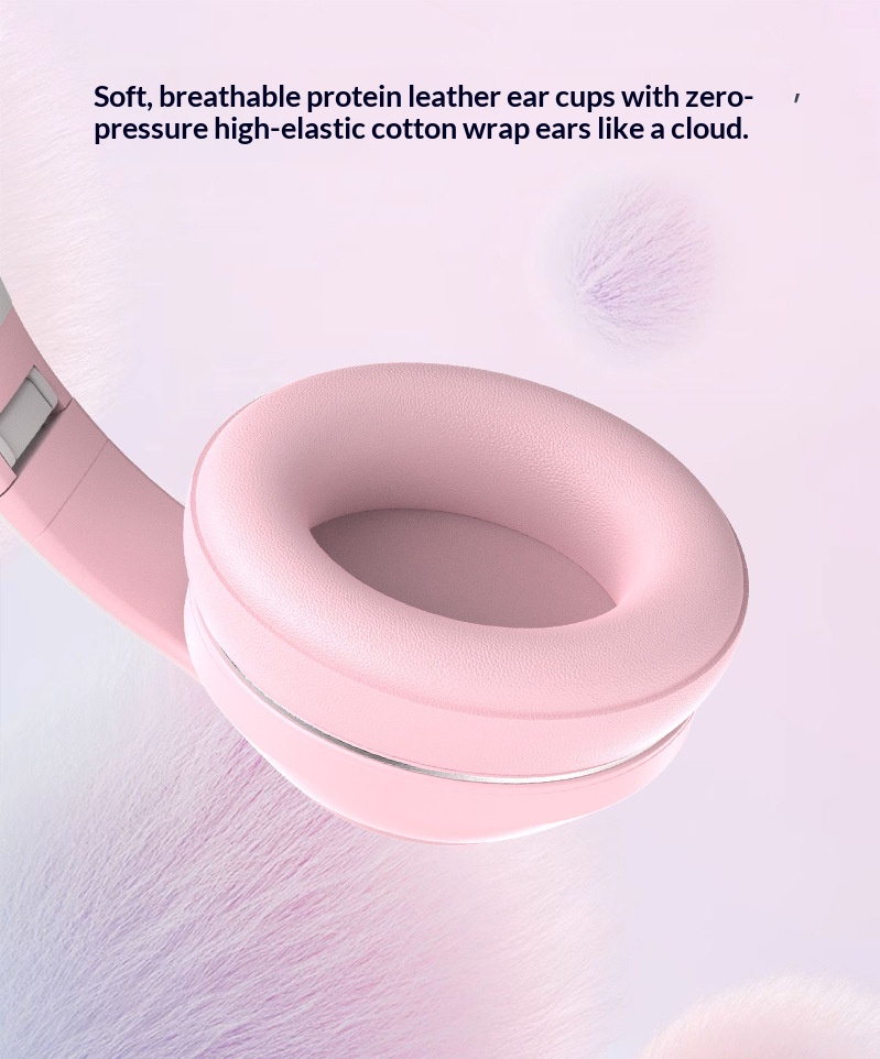 Draadloze bluetooth kattenoren koptelefoon met lichtgevend verloop_voghion.com