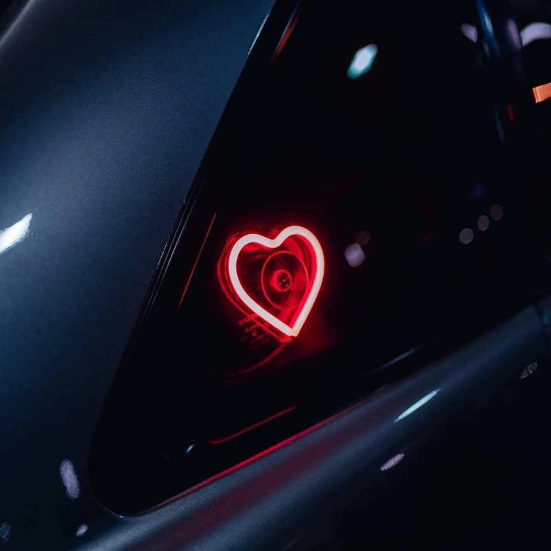 Triangle Glowing Interior Decoration Sticker Heart Atmosphere Modified Neon Car Window Ambient Light_voghion.com