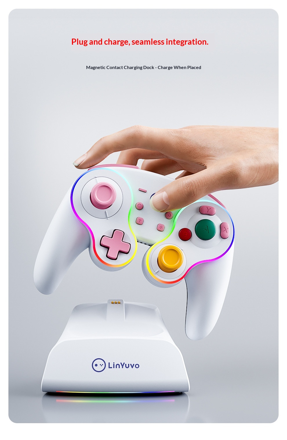 Manette de jeu rétro NGC pour Switch, modèle privé best-seller international, compatible Android et PC, avec effet Hall_voghion.com