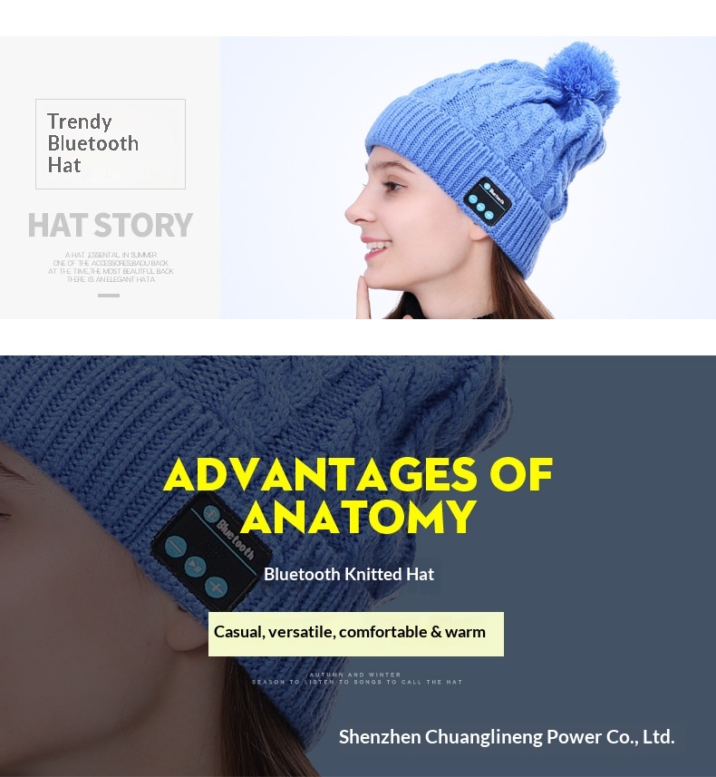 Knitted Bluetooth Headphones Hat With Wireless Calling And Music_voghion.com