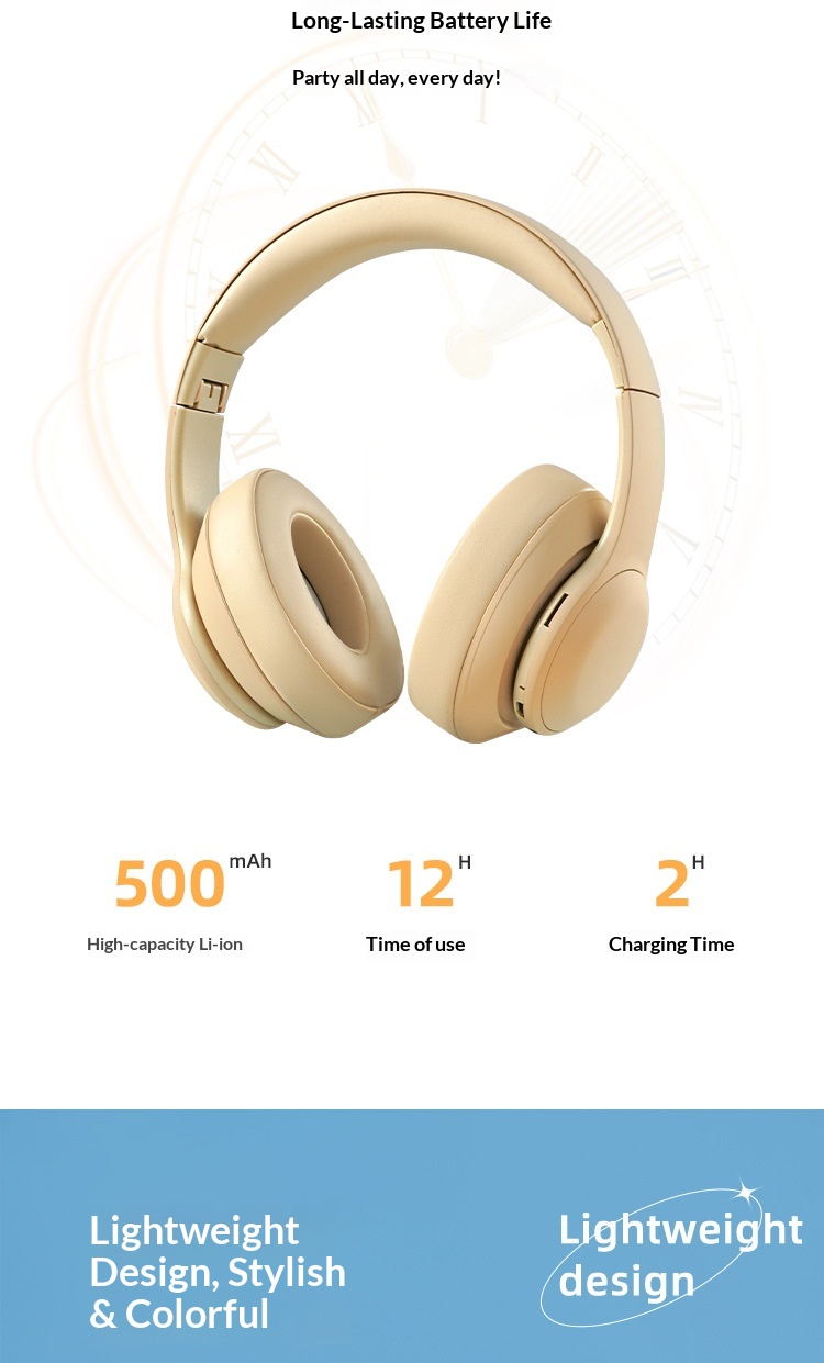Wireless Over-ear Bluetooth Headphones Noise Cancelling Gaming_voghion.com