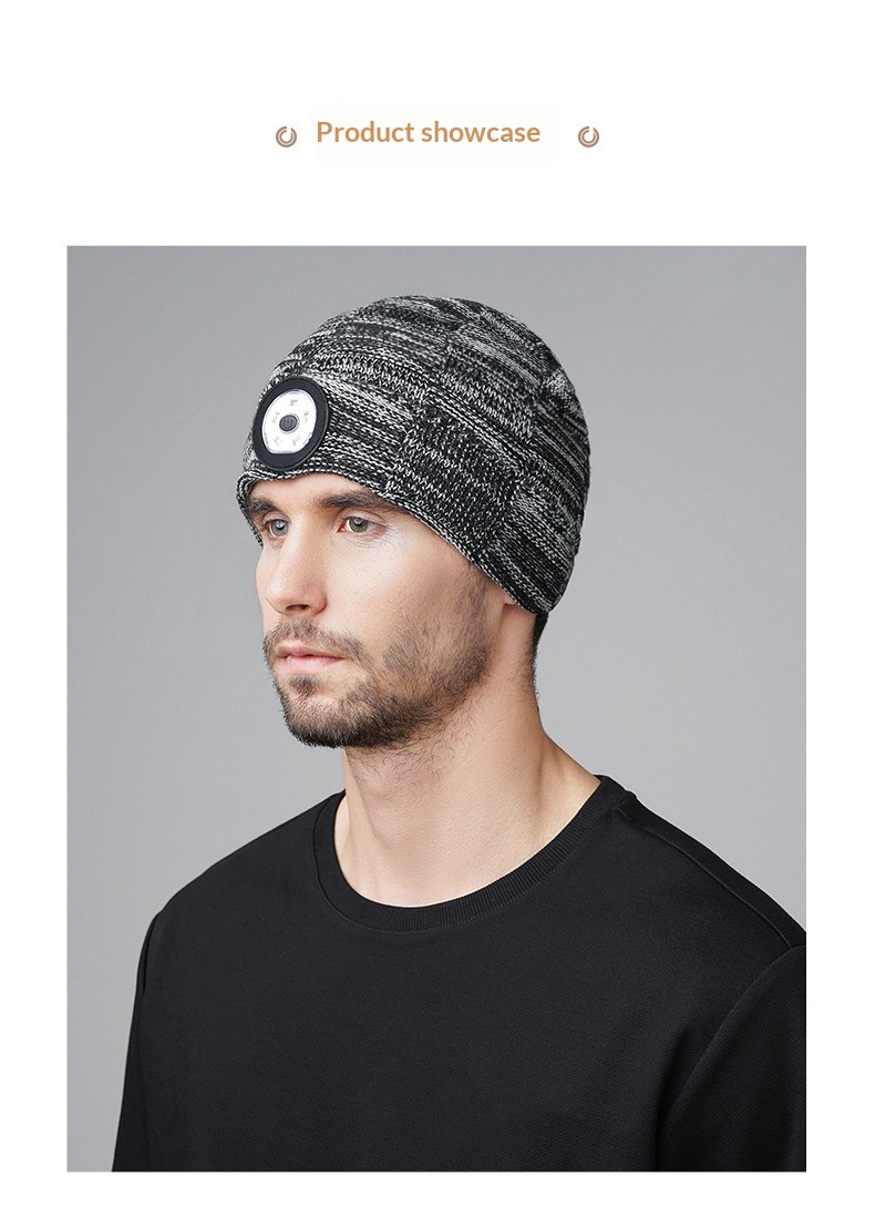 Bonnet tricoté avec led pour running et cyclisme de nuit_voghion.com