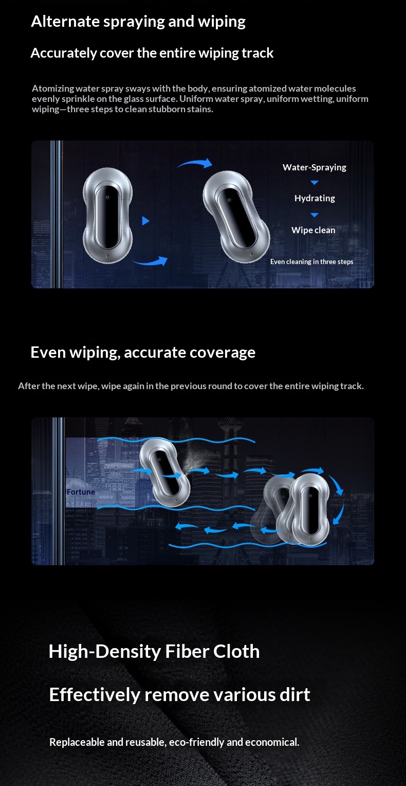 Water Spray Robot Automatic Household Window Glass Cleaning Artifact Double-Sided Cleaner/Device/Plug_voghion.com