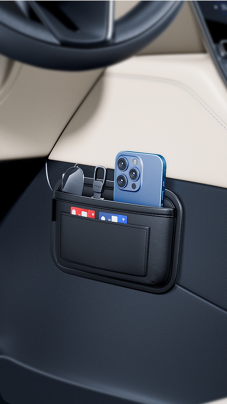 Multifunctionele opbergtas voor voor- en achterstoelen, hangende organizer, sterke zelfklevende achterkant voor in de auto_voghion.com