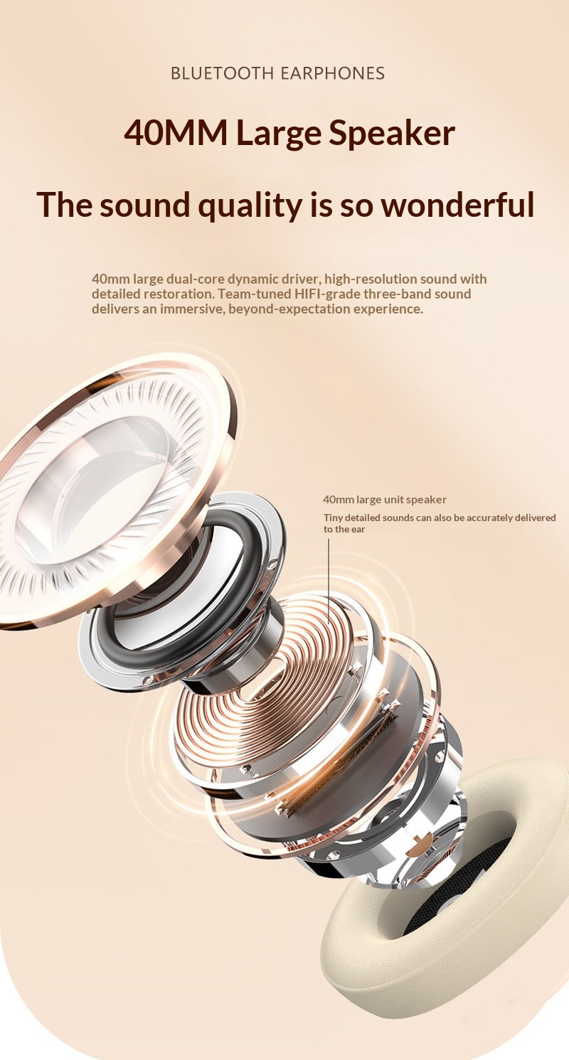 Over-ear Bluetooth Headphones Stereo Wireless For Sports Mobile_voghion.com