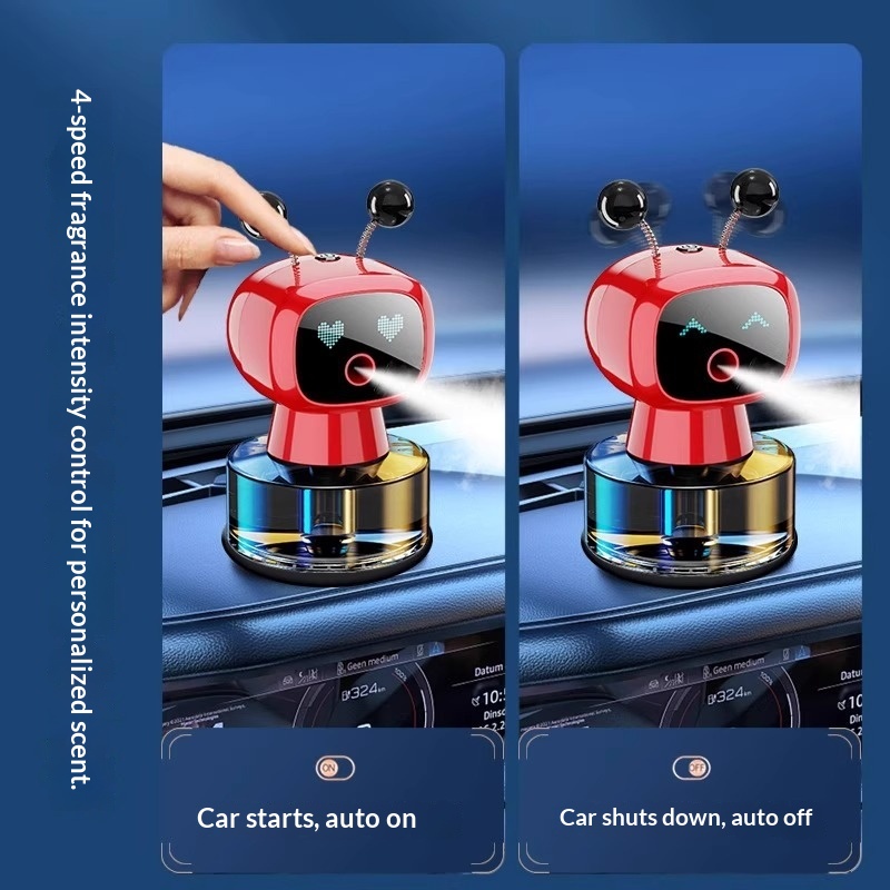 Creative Car-mounted Smart Aromatherapy Car Perfume Air Conditioner Vent Decoration Long-lasting Fragrance Light Scent_voghion.com