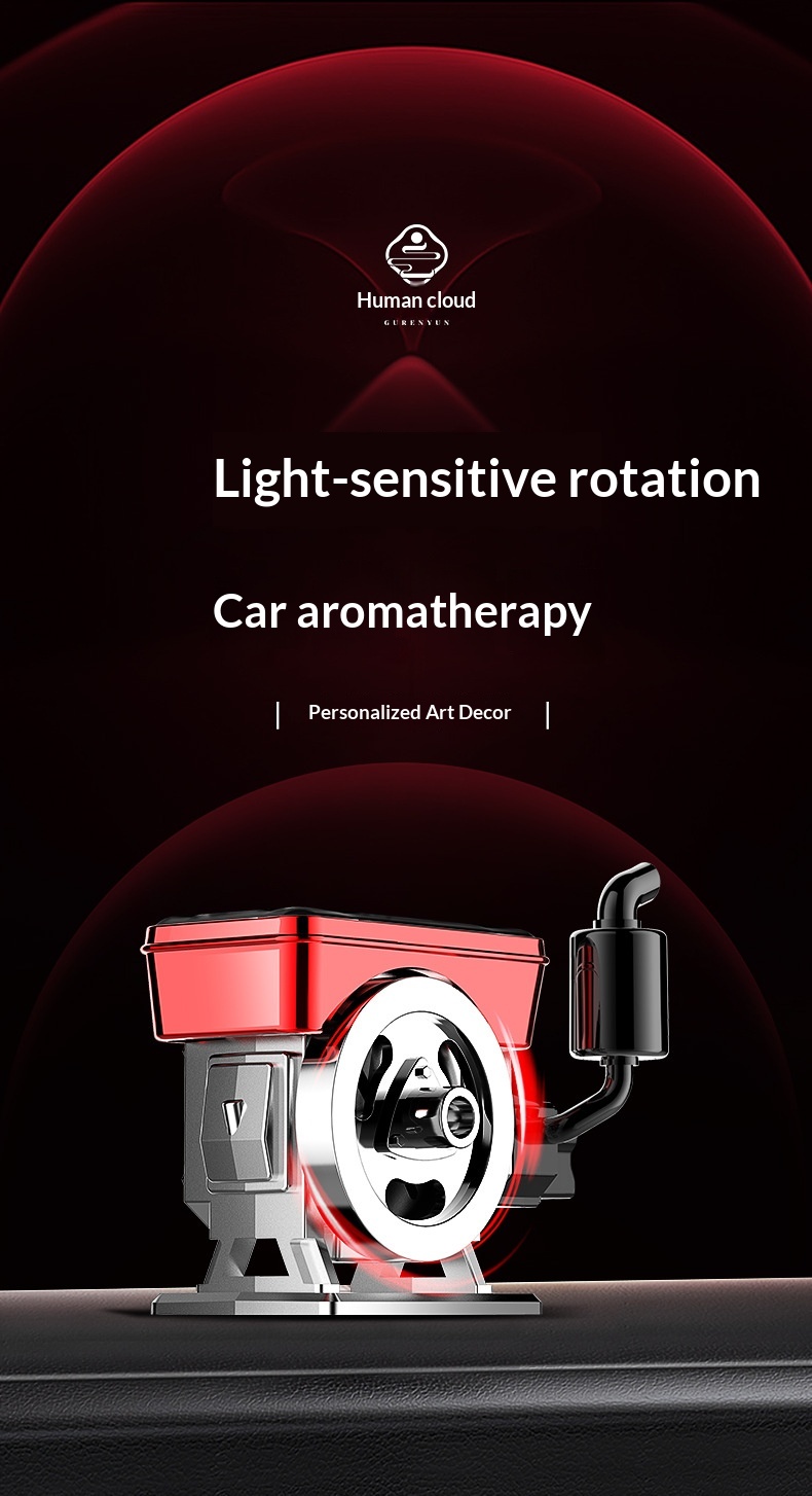 Bil luftfrisker solcelledrevet roterende aromaterapi pynt_voghion.com