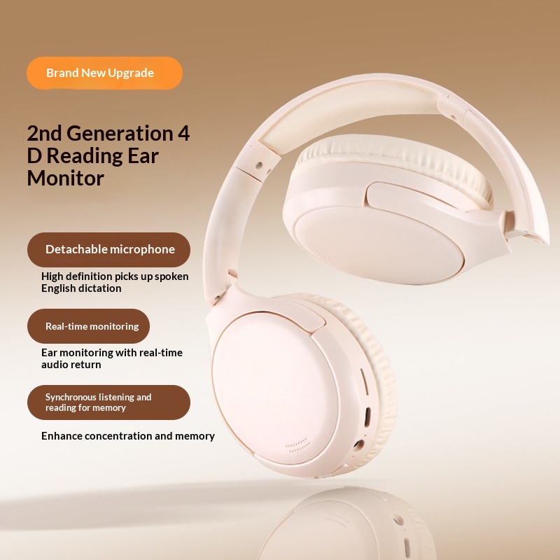 Student Ear Return Headphones Study Aid Long Battery Life Wireless Recitation Learning Headset Bluetooth 6.0_voghion.com