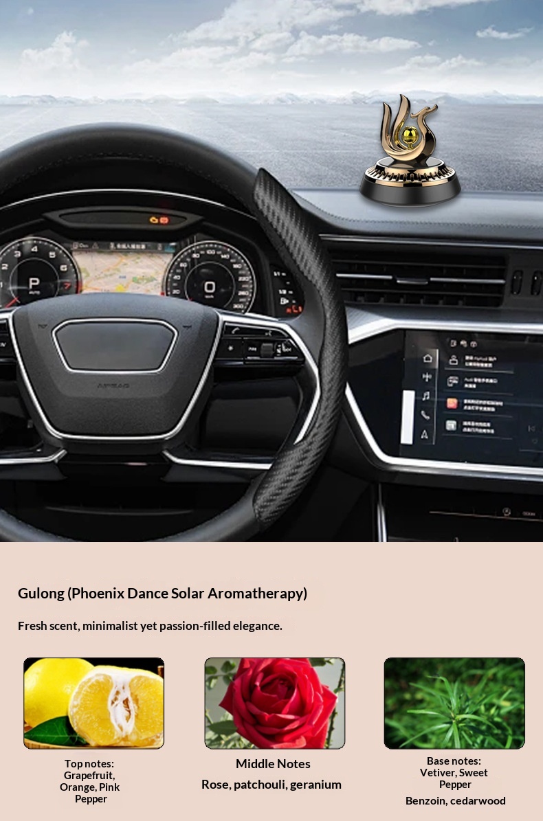 Solcelle bil luftfrisker roterende helikopter ornament_voghion.com